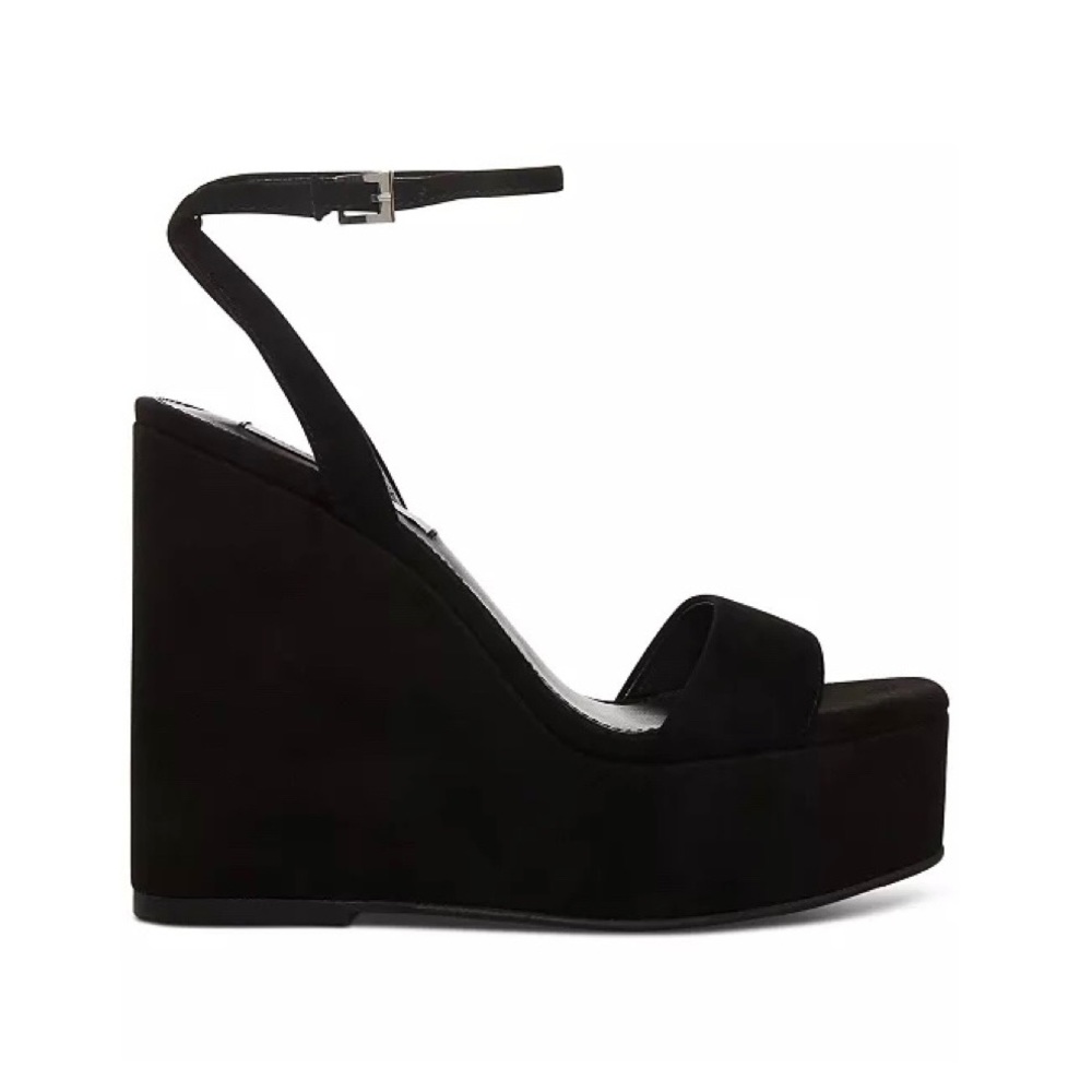 Steve Madden Cecee Ankle-Strap Platform Wedge Sandals Suede